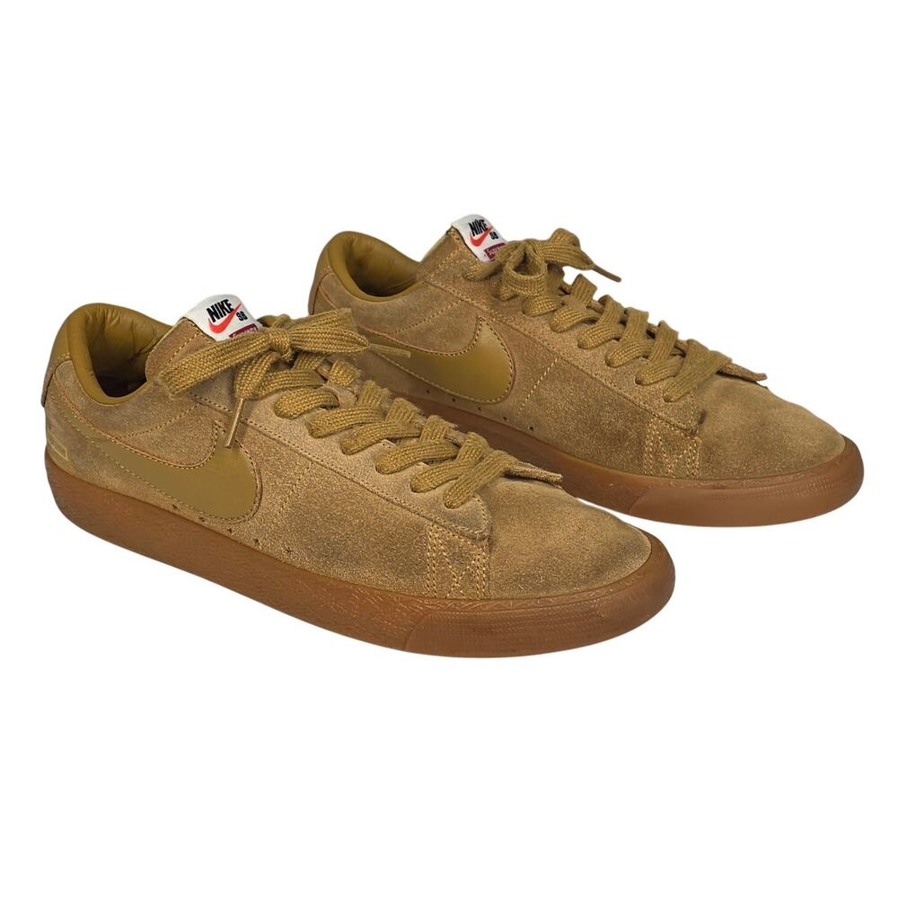 SUPREME x NIKE SB BLAZER LOW GT GOLDEN BEIGE SUEDE COLLAB SKATE SNEAKERS 9.5